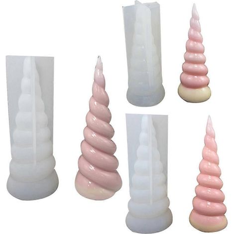 Spiralförmige Silikonform für Kerzen zur Herstellung von Kerzen, Seife, Gips, Fondant und Schokolade (1/5)
