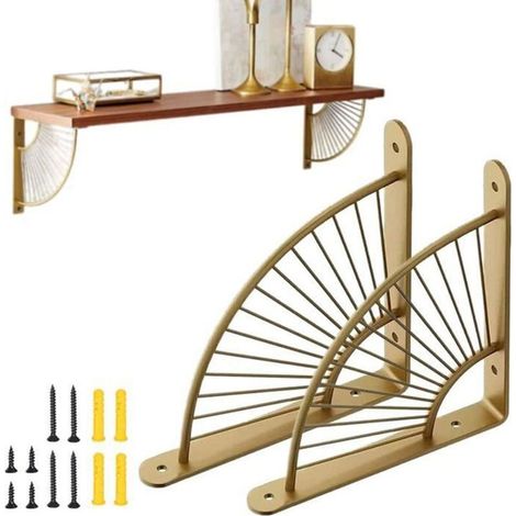Set mit 2 Wandregalhalterungen aus Edelstahl, 200 mm – Retro- und schlichtes Design, stabil und belastbar