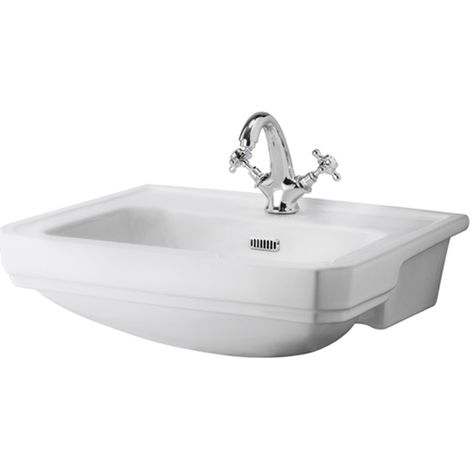 Bayswater Fitzroy Semi Recessed Basin 560mm Wide - 1 Tap Hole (1/2)
