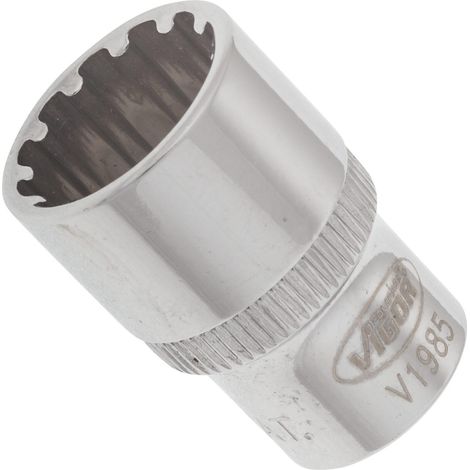 VIGOR Innenvierkant Antrieb 6,3 = 1/4 Zoll Multiprofil-Steckschlüssel-Einsatz Multiprofil V1985 Vierkant hohl 6,3 mm (1/4 Zoll) 12 Gesamtlänge: 25 mm (1/4)