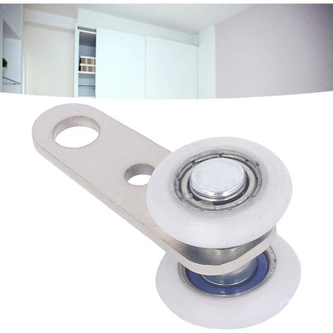 Lot de dix unités, diamètre 19 mm, longueur totale 44 mm, poulie de suspension en nylon blanc. (1/5)