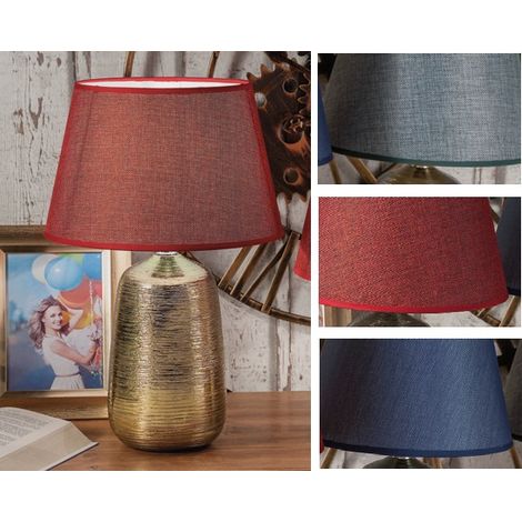 Lampada Lume da Tavolo con base in ceramica oro couche 43 cm 3 Colori