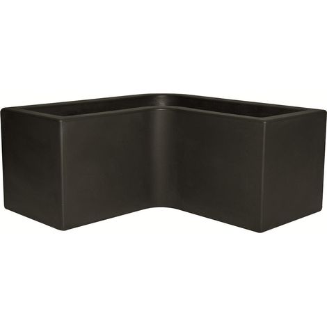 Vaso fioriera angolare liscio in resina Fenice cm. 100 x 100 ANTRACITE (1/2)
