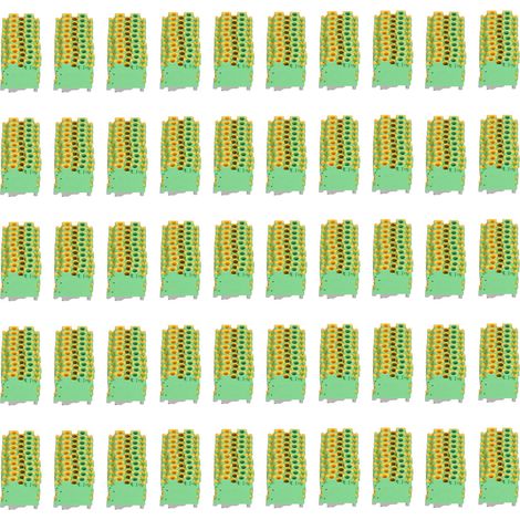 50Pcs USLKG-6 Bornier de Terre Rail DIN pour Connexions Électriques, Bloc de Jonction de Mise à la Terre, Lot de 50 (1/5)