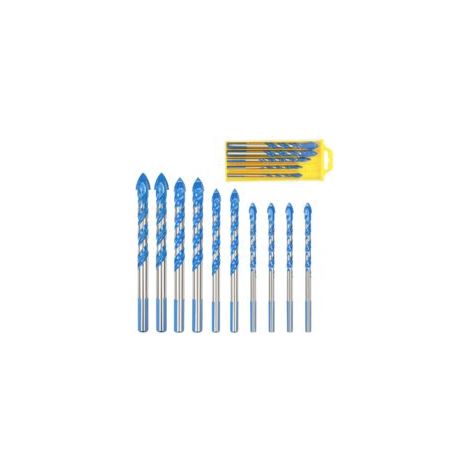Punte da trapano per piastrelle e vetro, 10 punte triangolari multimateriale per porcellana, metallo, piastrelle, vetro, marmo, specchio e legno, 6 mm/8 mm/10 mm/12 mm - Crezuo
