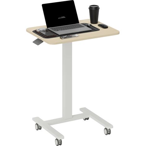 Stehpult Stehtisch, Laptoptisch, höhenverstellbar, 4 Rollen, 65 cm x 48 cm x 108 cm, Gelb