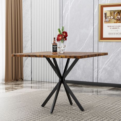 Table à manger carrée – Style Mid‑Century Modern pour 4 à 6 personnes, table d’appoint pour cuisine, salle à manger ou bureau – Gain de place et design rétro (1/5)