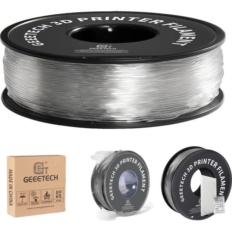 Filament d'imprimante 3D, matériau TPU flexible, compatible avec les imprimantes FDM, Transparent (1/2)