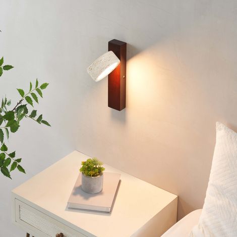 LED-Wandbeleuchtung aus Holz und Stein modernes Design - Fiorenzo
