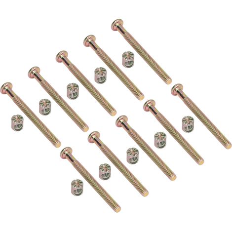 Lot de 10 vis à tête cylindrique six pans creux M6x70mm acier inox galvanisé pour lit bébé et meuble (1/5)