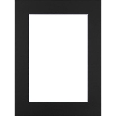 Passe-partout noir 18x24 cm ouverture 10x15 cm, en carton - fabriqué en France