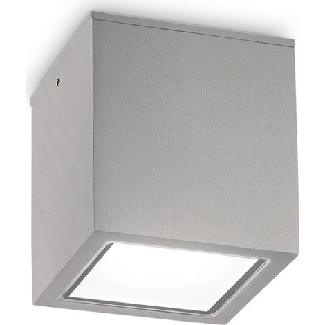 Plafoniera Moderna Techo Alluminio Grigio 1 Luce Gu10 20W Ip54