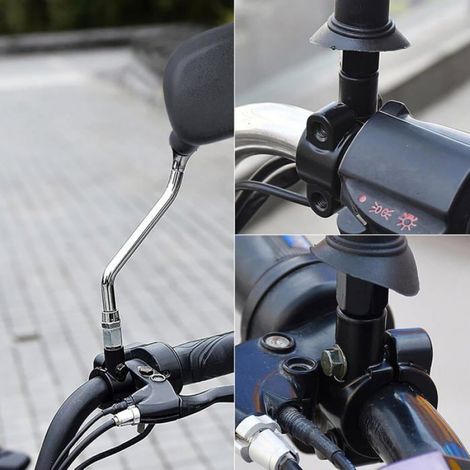 Barre Lumineuse LED - Lot de 2 - Aluminium - 16 LED Clignotantes - Pour Moto Scooter VTT - Noir MIROIR ELECTRIQUE (1/5)