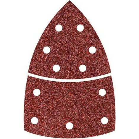 Hojas de lijar adhesivas de corindón perforadas triangular, grano 60, 10 uds (1/3)