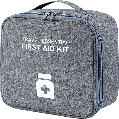 Kit De Premiers Secours - Tissu Oxford Résistant - Fermeture Éclair Intégrale - Compartiments Organisés - Pour Camping, Voiture, Maison, Extérieur - 1 Pièce (1/5)