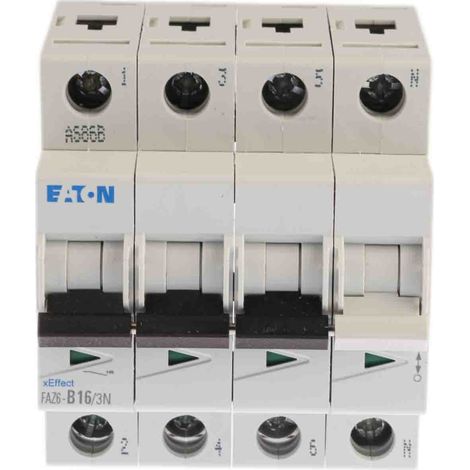 Disjoncteur Eaton Eaton Moeller, 16A, pouvoir de coupure 6 kA, montage rail DIN ( Prix pour 1 )