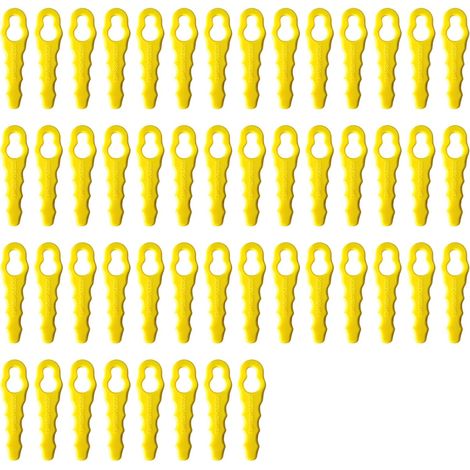 Pack of 50 Replacement Blades Compatible with Edge Cutter, Edging, RAC155/RAC157/RAC158 Serrated Double Blades, PA6 Nylon Material, 67 mm, Ideal for Fine Lawns and Bushes (1/5)