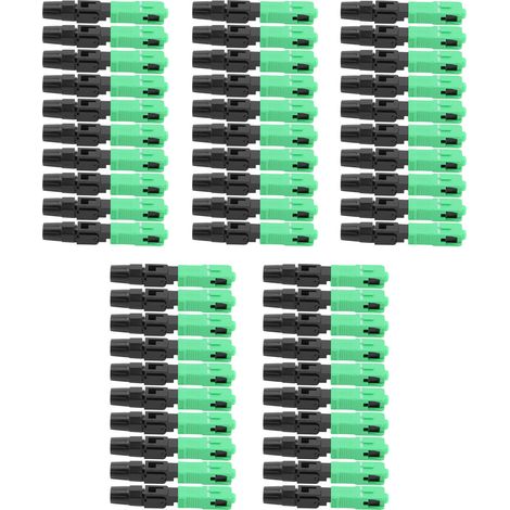 Connecteur Fibre Optique SC APC - Perte Insertion ≤0,3 dB - Résistant À La Déconnexion - Pour Câble Papillon 2,0x3,0 mm - Vert - 50 Pièces (1/5)