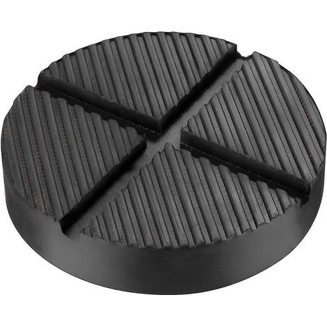 Coussinet en Caoutchouc Coussinet en Caoutchouc Coussinet de Cric de Voiture Plate-Forme de Levage Bloc de Voiture Rond Trolley Jack Tampon Changement de Pneu (1 Pcs, Noir)