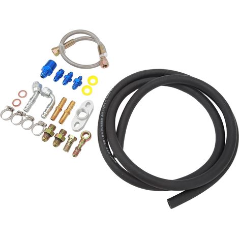 Kit de Ligne D'alimentation à Huile Turbo de Série GT, Tuyau Professionnel en Acier Inoxydable 19in, Ajustement en Aluminium pour Reconstruire, Réparation, Entretien avec Joint (1/5)