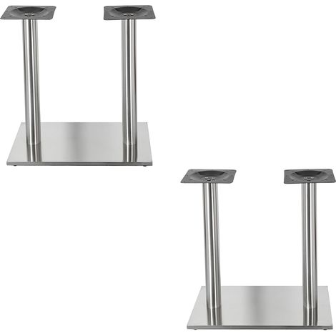 Edelstahl Untergestell Tischbein Tischplattenträger Säule Sockelfüße Tischfuß 2x (1/4)