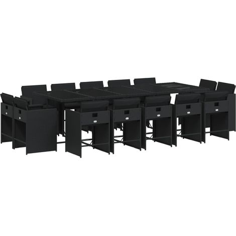 Maison Exclusive - Set comedor de jardín con cojines 15 pzas ratá (1/5)