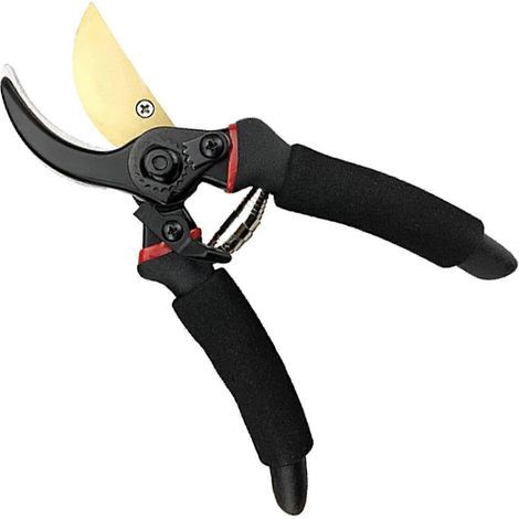 Sécateur de jardin, sécateur à enclume, sécateur à lames croisées de 215 mm pour bois vert et sec, noir.-AquaForge (1/5)