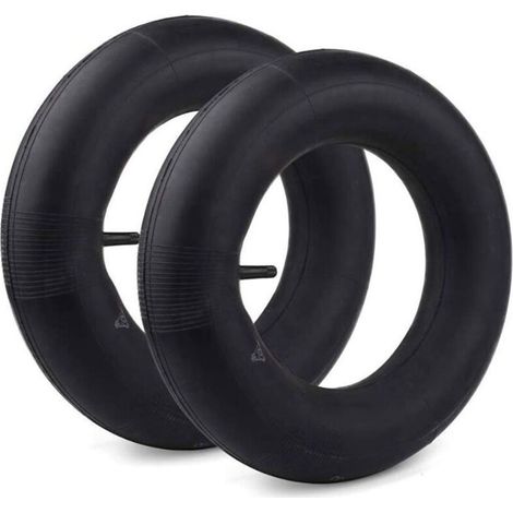 Chambres à air 4.80/4.00-8 – Lot de 2 tubes de remplacement pour brouette – Caoutchouc durable – Valve droite – Gonflage max 30 PSI