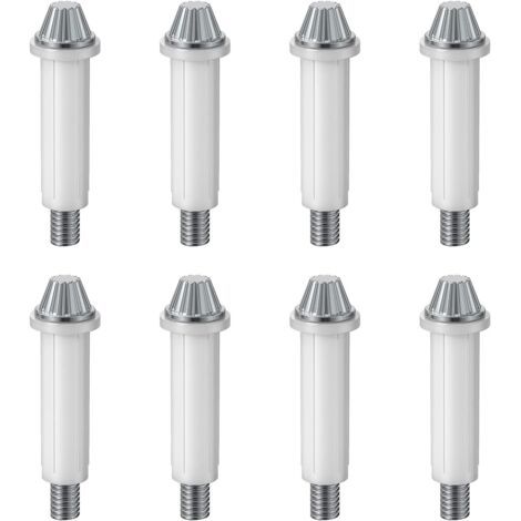 Lot de 8 pivots inférieurs pliables en acier au carbone pour portes de placard, diamètre extérieur 3/8", pour la réparation de quincaillerie de portes d'armoires. (1/5)