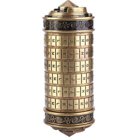 Code Cryptex Lettre Mot De Passe Serrure Anneau Titulaire Cadeaux avec Exquis Coffret for Christmas Valentine's Day Brain Teaser Lock Puzzles 13x6x23cm (1/5)
