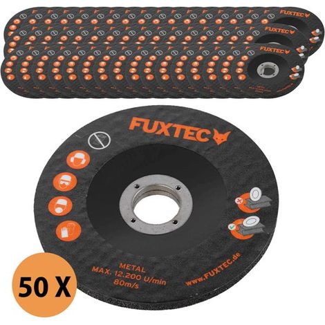 FUXTEC 50er Set 115mm Trennscheiben für Metall, Stahl und INOX für 20V Akku Winkelschleifer FX-E1WS20 (1/3)