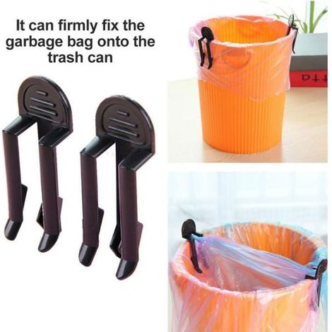 Clip Poubelle - Plastique Haute Résistance - Fixation Stable Anti-Chute - Pour Gestion Déchets - 12 Pièces (1/5)