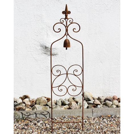 Rankhilfe mit Glocke 120697 Rankgitter aus Metall H-93 cm B-21 cm Kletterhilfe