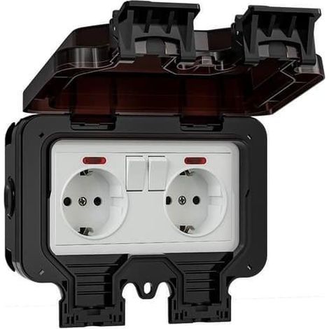 Elektroplast Socket 5054-67 prise double noire IP65