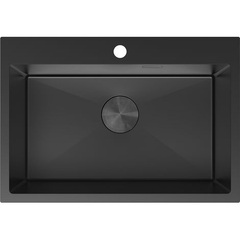 Mexen Solix Edelstahlspüle 1-fach 650 x 450 mm, schwarz - 6403651000-70 (1/5)