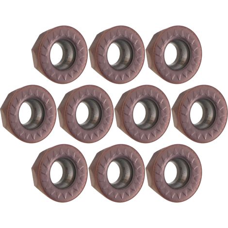 Jeu de 10 plaquettes carbure pour usinage CNC, porte-fraise carbure indexable, outil de coupe pour tour à métaux RPMT1204MOE-JS (1/5)