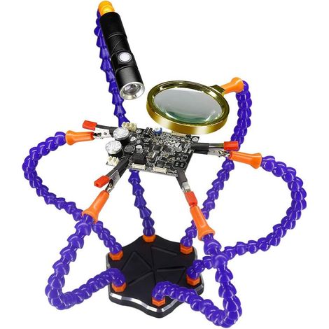 Aide-soudeur flexible à 6 bras, avec rotation à 360°, pour réparations de soudure. (1/5)