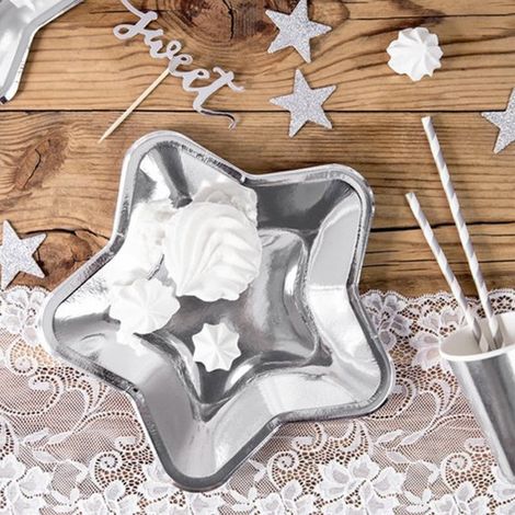 Assiettes En Papier Forme D Étoile - 10 Pièces - 17,8 x 18 cm - Pour Fêtes, Anniversaires, Noël, Thanksgiving (1/5)