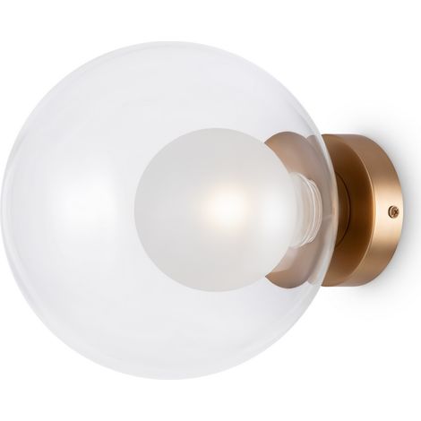 Maytoni Basic Form Moderne lampade da parete a globo da 20 cm, oro, paralume in vetro 1xG9 (1/2)