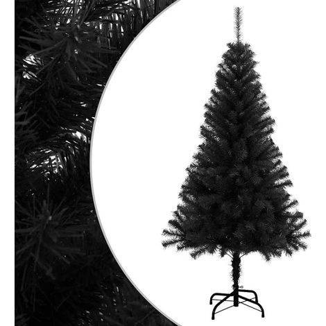 Sapin de Noël Artificiel Noir 120 cm en PVC avec Support en Acier et 230 Pointes - PANGIVO (1/5)