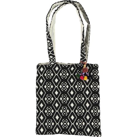 Borsa shopper Passigatti nera da donna