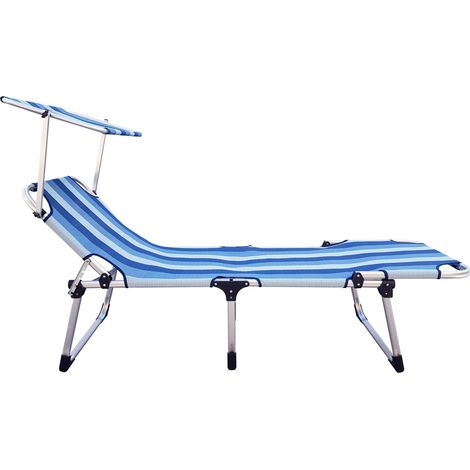 Tumbona de metal Brandina Maiorca respaldo ajustable con sombrilla