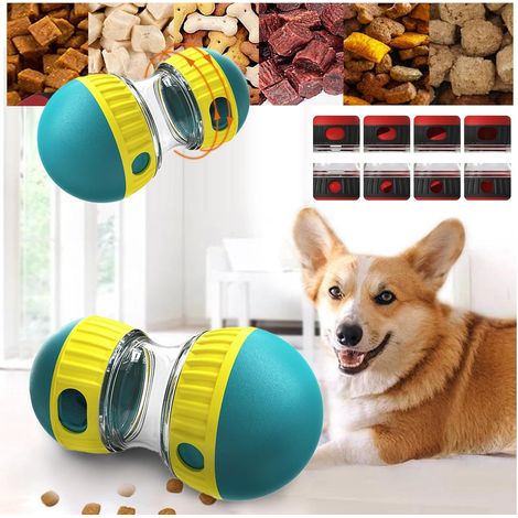 Juguete de actividades para perros, juegos de inteligencia para perros, dispensador de premios para perros, juguete rompecabezas para perros y gatos (verde) (1/4)