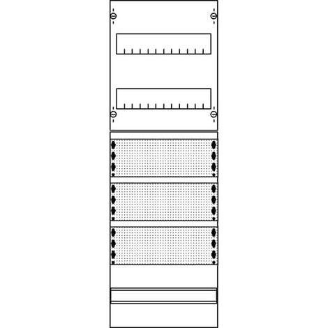 1MMC12 Panneau Médias combi 5 Rangées 1 largeur panneau 2CPX037494R9999 ABB D737494 (1/2)