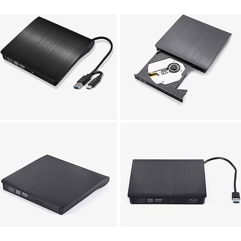 lecteur Cd Dvd Externe, Graveur Cd Externe, Lecteur Externe Mince Cd/vcd/rw/rom Portable Pour Ordinateur Portable, Ordinateur De Bureau, Pc, Imac, (1/3)