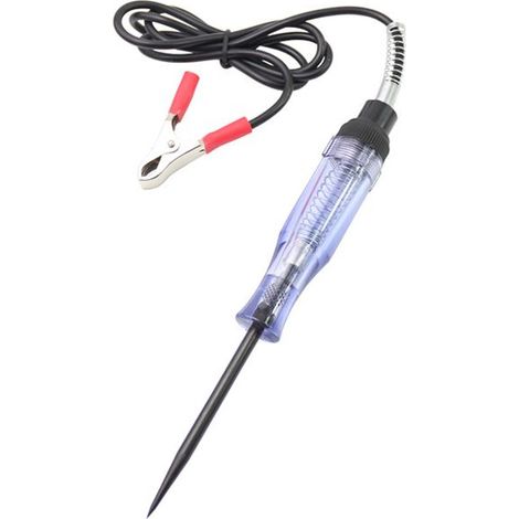 Testeur de Circuit de Fil électrique, Auto 6V 12V 24V DC Caméra de Voiture Testeur de Circuit de Tension Test de Voiture t Long Probe Pen Ampoule (1/5)