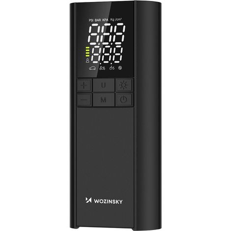 Wozinsky WPEP-8000 Kompressor, elektrische Pumpe, Powerbank 8000 mAh, Taschenlampe – Schwarz (1/5)