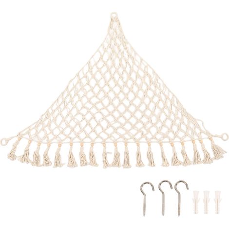 Hamac à peluches tissé main, style bohème en corde coton, large utilisation pour rangement de jouets en peluche, Type 3 (104x104x132cm) (1/5)