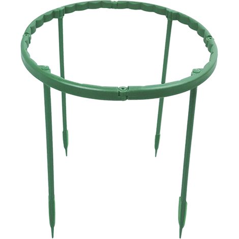 Set runder Pflanzenstützringe aus grünem Kunststoff (4 runde Arme, 4 gerade Arme), Höhe 25 cm/15 cm (1/5)