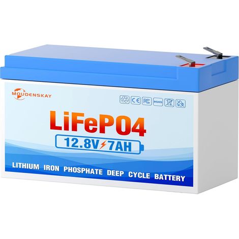 Batterie LiFePO4 12V 7Ah batterie au lithium 12v avec plus de cycles profonds et protection BMS pour éclairage de secours, camping, systèmes d'énergie (1/5)